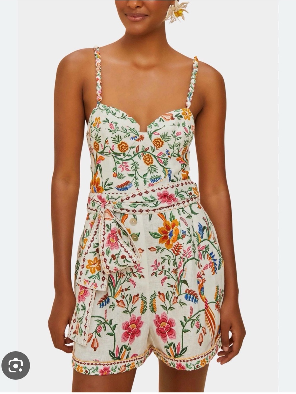 FARM Rio Off-White Delicate Forest Romper - NEVER BEEN WORN - Picture 6 of 7